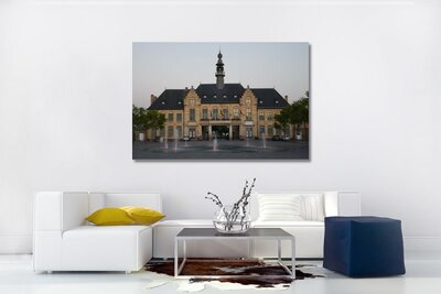 Leinwandgemälde – Wenduine – altes Rathaus – Raumdekorationszubehör – Kunstgemälde Wohnzimmer – Wanddekoration Schlafzimmer – Wanddekoration Kü