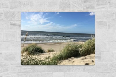 Wanddekoration Aluminium - Aluminiummalerei Industrie - Strand - Düne - Gras - Meer - Dibond - Foto auf Aluminium - Industrielle Wanddekoration