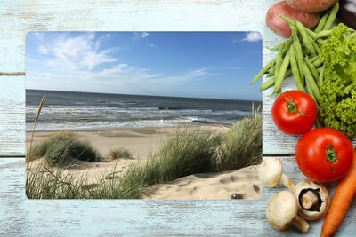 Glazen Snijplank - Zeegezicht - Snijplanken Glas - tapasplank - serveerplank - kaasplank - keukenaccessoires - souvenirs from the sea