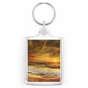 Keychain sunset - Plexiglass - Photo Keychain - souvenirs from the sea - sunset on the sea - souvenirs sea - photo gifts