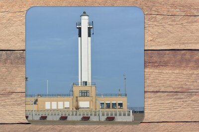 Blankenberge  set onderzetters met foto - 10 x 10 cm - hittebestendig vinyl -  duurzaam - souvenirs from the sea - souvenirs Blankenberge