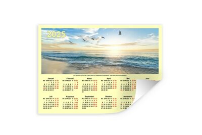 Poster calendar - sea - beach - birds - DIN A3 - annual calendar - wall calendar - wall decoration - souvenirs from the sea