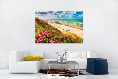 Canvas schilderij - zeelandschap- Kamer decoratie accessoires strand en zee - Beach schilderijen woonkamer - Wanddecoratie slaapkamer - Muurdec