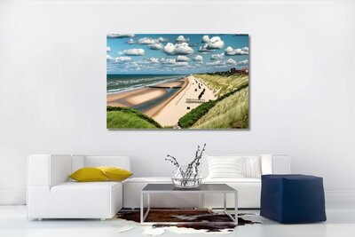  canvas met een sereen strandtafereel - wanddecoratie - Kamer decoratie accessoires strand en zee - Beach schilderijen - woonkamer - Wanddecor