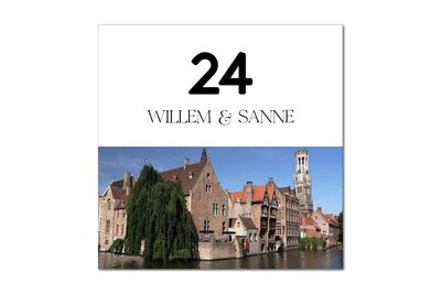 Bruges - Nameplate front door Nameplate with photo - Nameplates House - House number plate - Number plate - House number - Aluminum