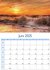 calendar 2025 - sunset - sea - maritime - sea view - Monthly calendar 2025 - 12 beautiful photos of sunset at sea - wall calendar with week num_