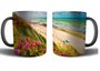 tasses - vue sur la mer - fleurs - plage - mer - tasse à café - sachet de thé - sachet de café - lait au chocolat - souvenirs maritimes - cadea_