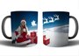 Christmas mug - Santa Claus with a snowy night sky and Santa's sleigh flying above - coffee mug - tea mug - Christmas gift - photo gift - 350 m_